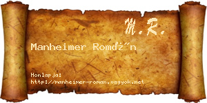 Manheimer Román névjegykártya
